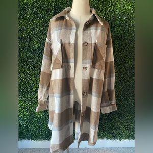 Plaid Longline Jacket